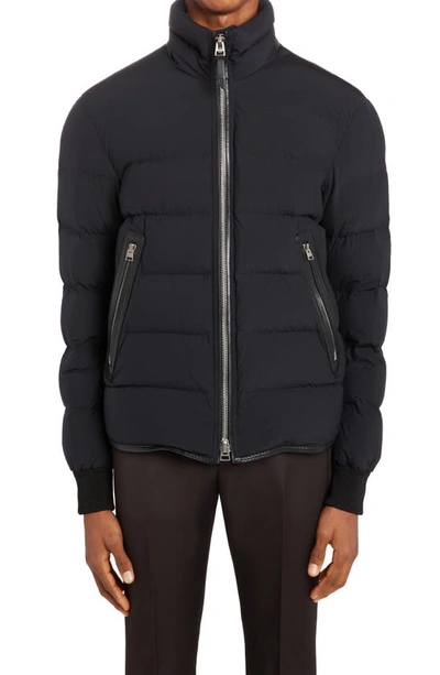 Shop Tom Ford Quilted Stretch Nylon Down Jacket In Black