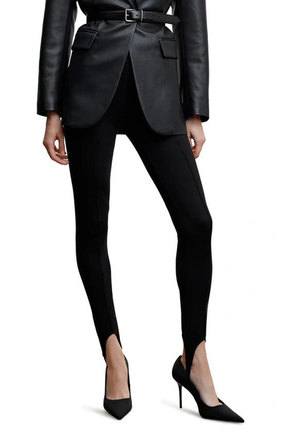 Shop Mango Stirrup Leggings In Black