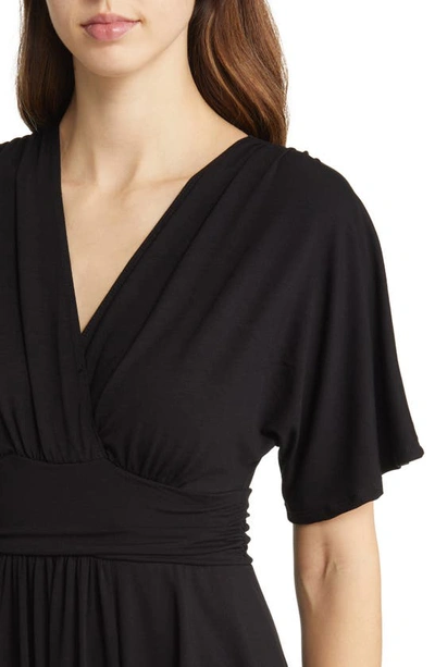 Shop Kiyonna Indie Surplice V-neck Maxi Dress In Black Noir