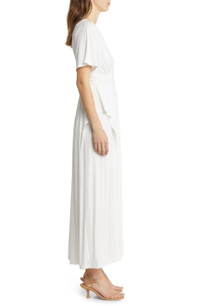 Shop Kiyonna Indie Surplice V-neck Maxi Dress In Ivory