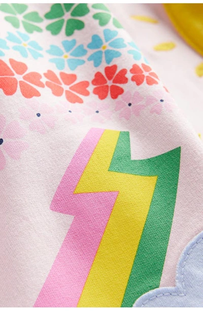 Shop Boden Kids' Appliqué Cotton Blend Sweatshirt Dress In Pink