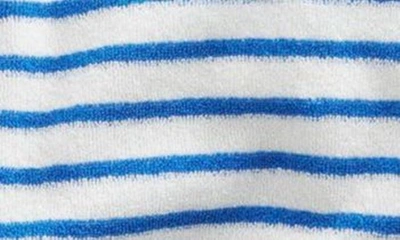 Shop Boden Kids' Stripe Embroidered Terry Top In Blue/ivory Pineapple