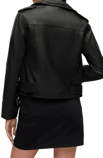 Allsaints Black Leather Balfern Biker Jacket In Black