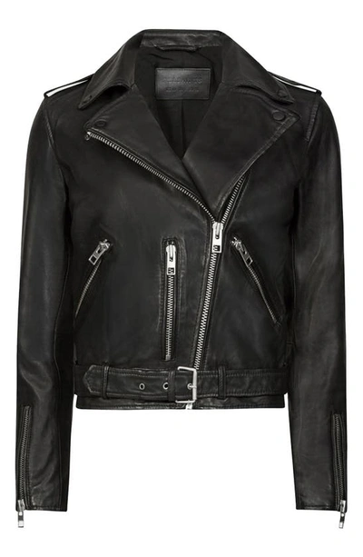 Shop Allsaints Balfern Leather Biker Jacket In Black