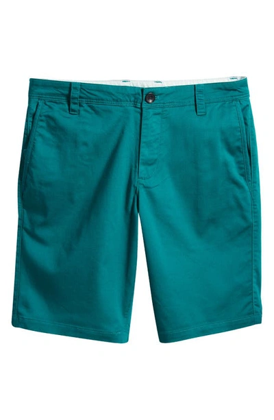 Shop Armani Exchange Cotton Blend Bermuda Shorts In Deep Lake