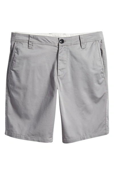 Shop Armani Exchange Cotton Blend Bermuda Shorts In Zinc