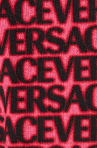Shop Versace Kids'  On Repeat Cotton Leggings In Black Tropical Pink