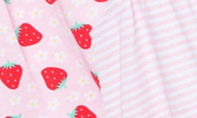 Shop Little Me 2-pack Strawberry Cotton Rompers In Pink