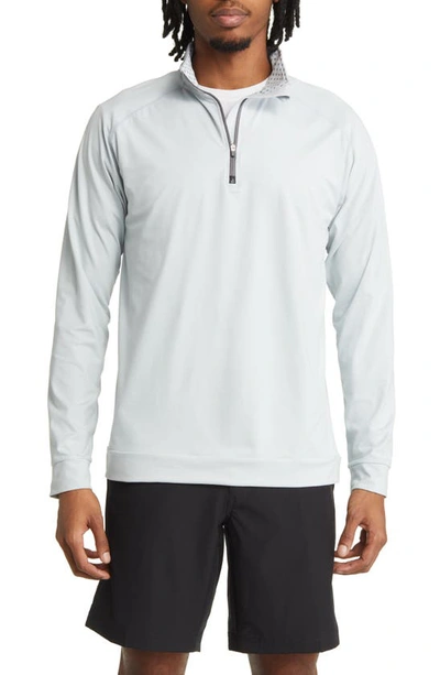 Swannies Graham Quarter Zip Golf Pullover In Fog Heather-navy