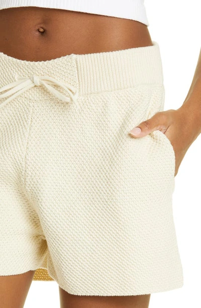 Shop Honor The Gift Cotton Knit Shorts In Bone