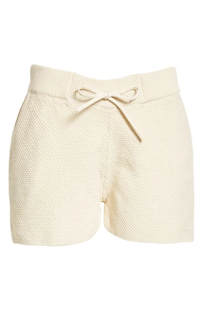 Shop Honor The Gift Cotton Knit Shorts In Bone