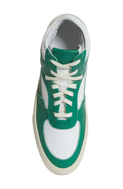 Shop Rhude Cabriolet Mid Top Leather Sneaker In Green/ White 0118