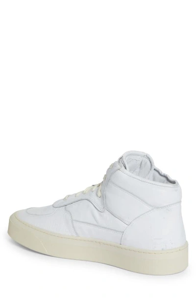 Shop Rhude Cabriolet Mid Top Leather Sneaker In White 0377