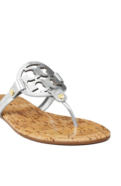 Shop Tory Burch Miller Sandal In Silver / Natural