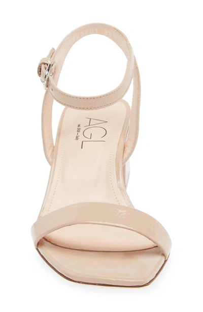 Agl Attilio Giusti Leombruni Angie Block Heel Asymmetric Slide Sandal In Basic-basic