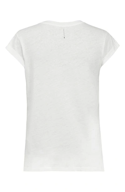 Shop Allsaints Anna Cuff Sleeve Cotton T-shirt In Chalk White