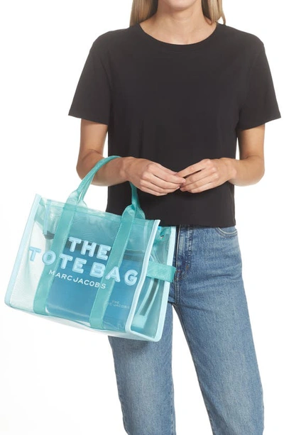 Shop Marc Jacobs The Medium Mesh Tote Bag In Pale Blue
