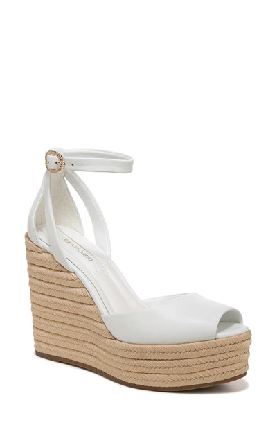 Shop Franco Sarto Paige Espadrille Platform Wedge Sandal In White