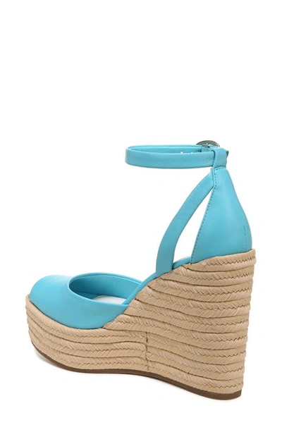 Shop Franco Sarto Paige Espadrille Platform Wedge Sandal In Aqua