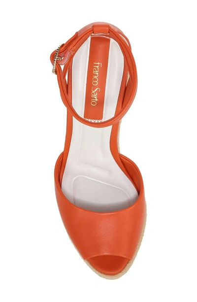 Shop Franco Sarto Paige Espadrille Platform Wedge Sandal In Orange