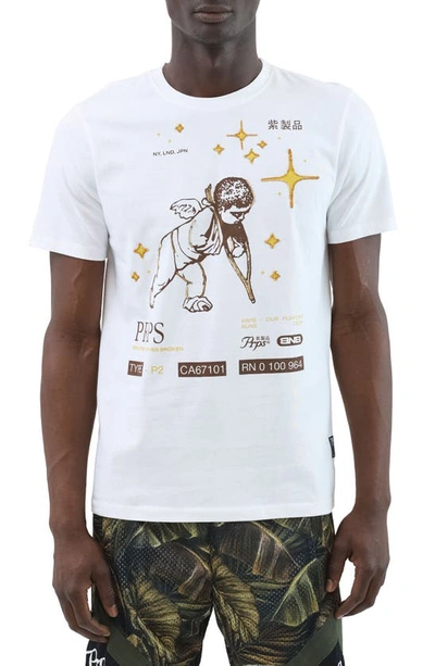 Shop Prps Cherub Embellished Cotton Graphic Tee In White