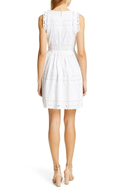 Shop Kate Spade Eyelet Fit & Flare Dress In Fresh White