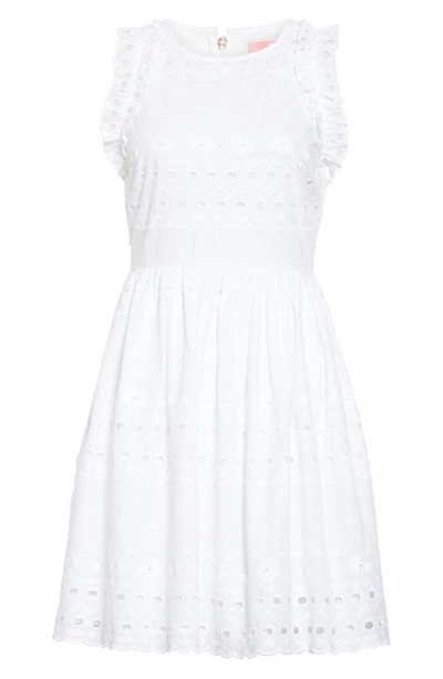 Shop Kate Spade Eyelet Fit & Flare Dress In Fresh White