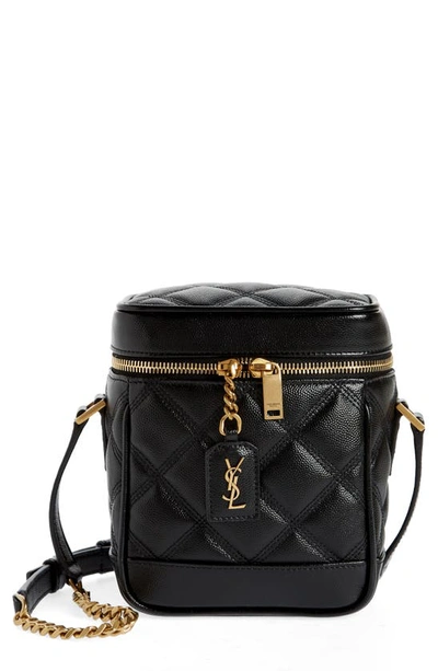 Shop Saint Laurent '80s Vanity Case Matelassé Leather Shoulder Bag In Nero