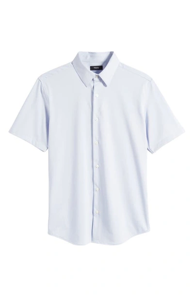 Shop Theory Irving Short Sleeve Button-up Shirt In Olympic - Yjy