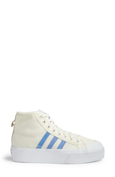 Shop Adidas Originals Nizza Mid Platform High Top Sneaker In White/ Blue / White
