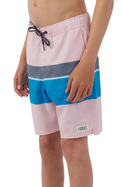 Shop O'neill Kids' Hermosa Block Hyperfreak Board Shorts In Pink Dust