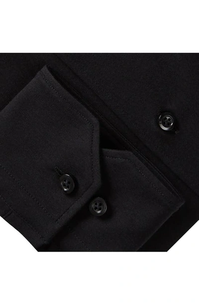 Shop Emanuel Berg Modern Flex Cotton Blend Button-up Shirt In Black