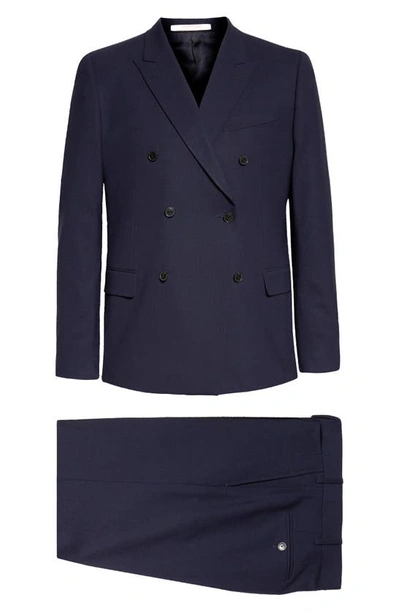 Shop Valentino Garavani Two-piece Double Breasted Wool Suit In 598-navy