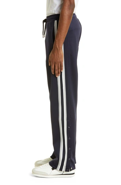 Shop Valentino Side Stripe Track Pants In 598 - Navy