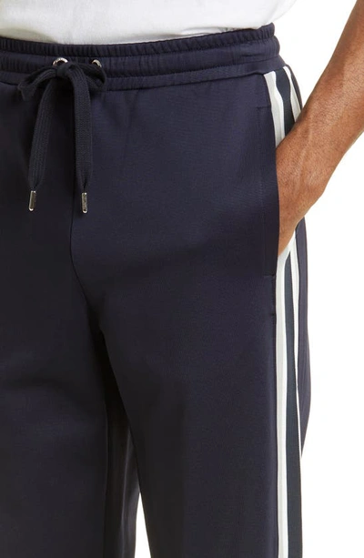 Shop Valentino Side Stripe Track Pants In 598 - Navy