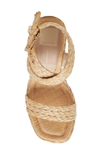Shop Dolce Vita Aldona Ankle Wrap Wedge Sandal In Light Natural Raffia