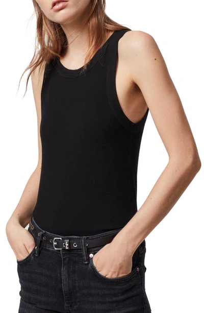 Allsaints Emelyn Tank In Jet Black In Black