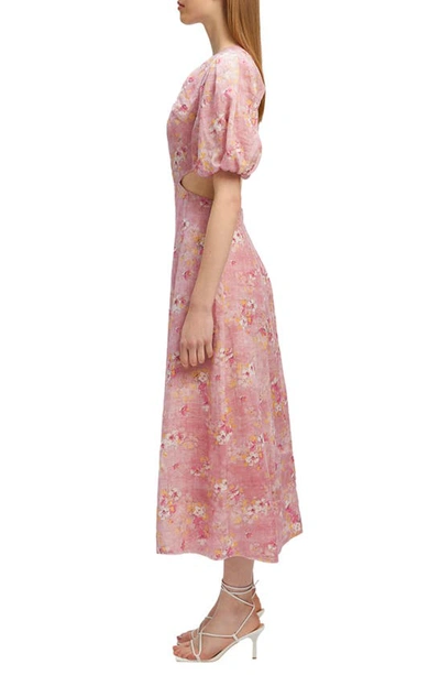 Shop Bardot Malina Floral Open Back Midi Dress In Pink Garden