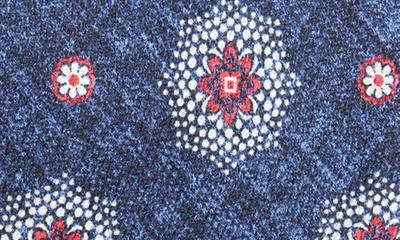 Shop Edward Armah Floral Medallion Silk Tie In Denim