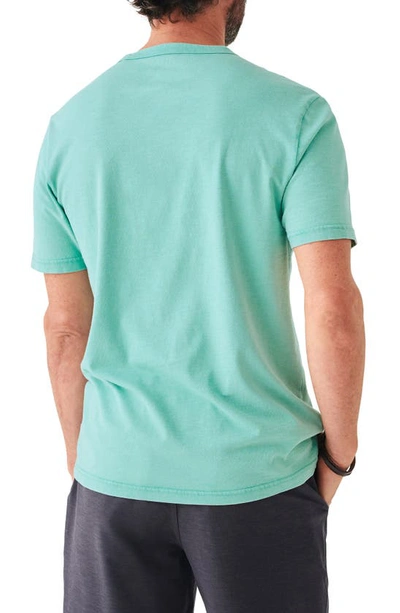 Shop Faherty Sunwashed Pocket Organic Cotton T-shirt In Lagoon Teal