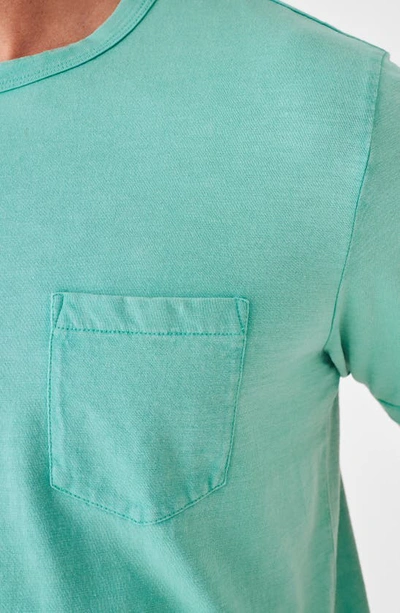 Shop Faherty Sunwashed Pocket Organic Cotton T-shirt In Lagoon Teal