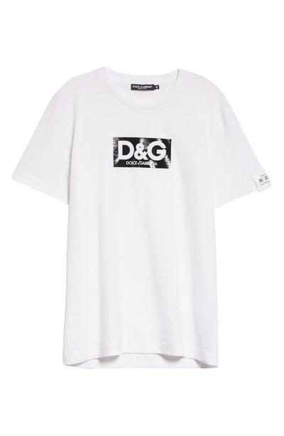 Shop Dolce & Gabbana Dg Logo Cotton Graphic Tee In White