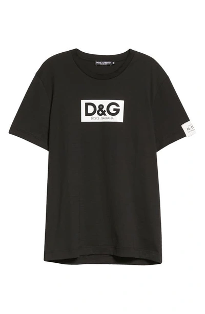 Shop Dolce & Gabbana Dg Logo Cotton Graphic Tee In Black