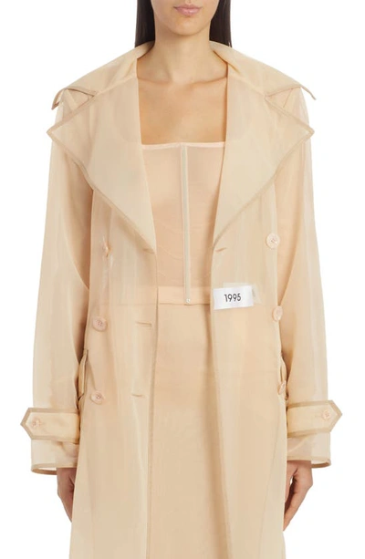Shop Dolce & Gabbana Kim Double Breasted Marquisette Trench Coat In Light Pink