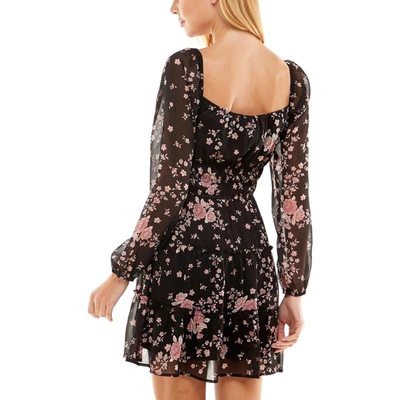 Shop Trixxi Womens Smocked Mini Fit & Flare Dress In Black