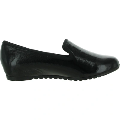 Shop Munro Barb Womens Patent Leather Slip On Smoking Loafers In Black