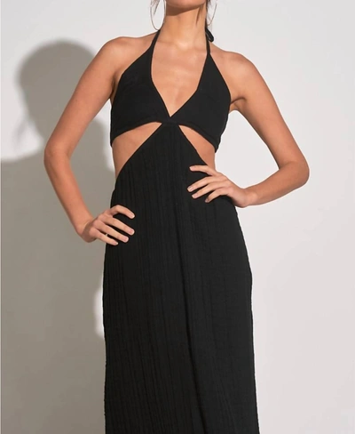 Shop Elan Goddess Maxi Cut Out Halter Dress In Black