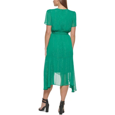 Dkny Womens Chiffon Ruched Midi Dress In Multi