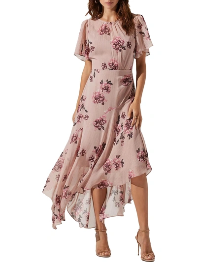 Shop Astr Womens Floral Long Maxi Dress In Pink
