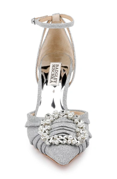 Badgley Mischka Nisha Pointed Toe Pump In Silver